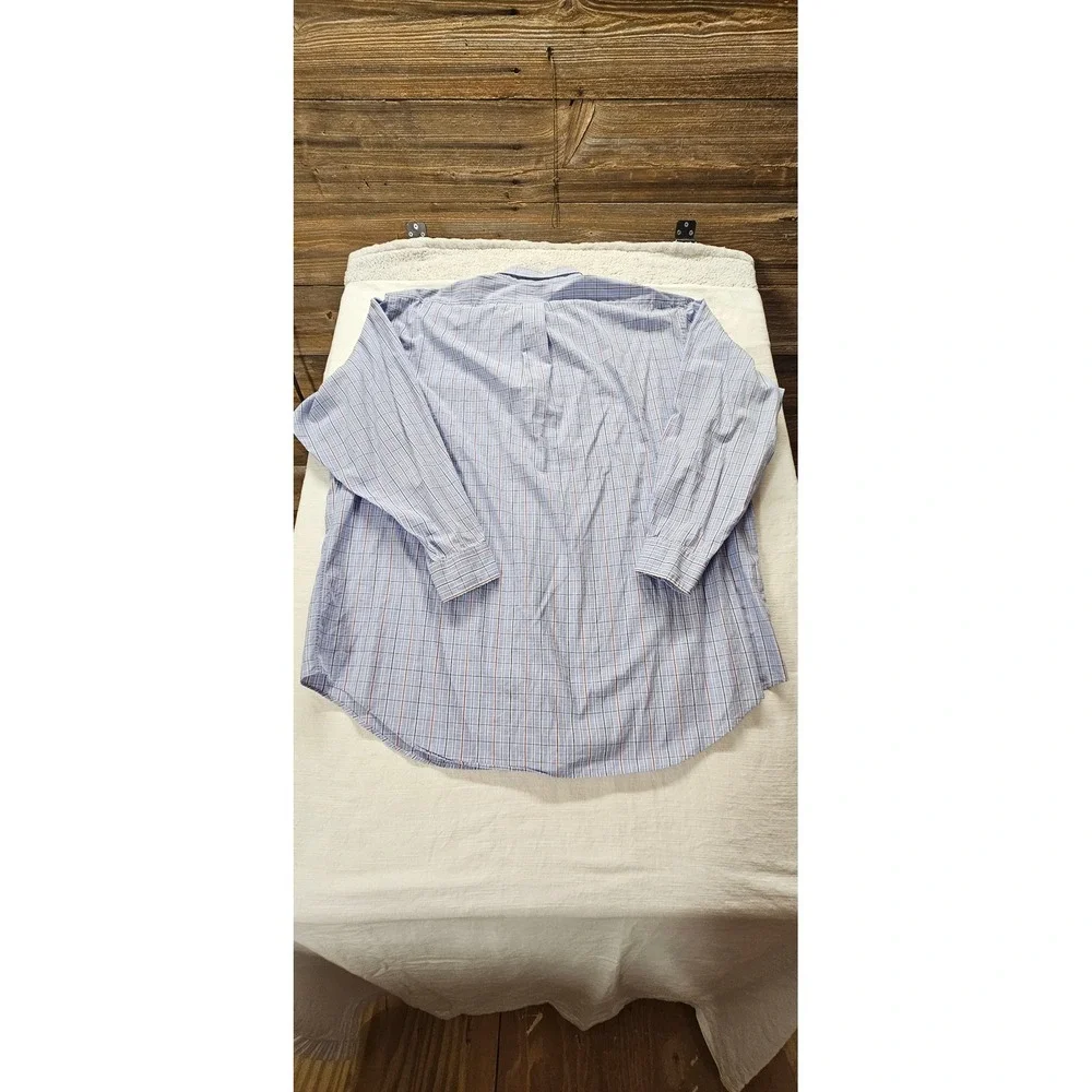 Ralph Lauren Yarmouth Mens‎ 17.5 34/35 Blue Plaid Cotton Button Down Shirt
